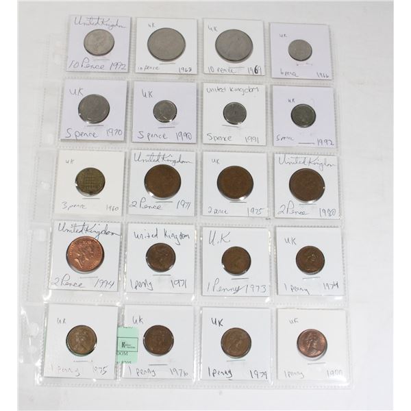 20 COINS ALL UNITED KINGDOM  PAGE 1 OF 2  NO DOUBLE