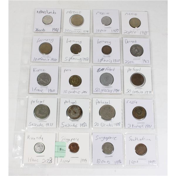 20 COINS 13 COUNTRIES