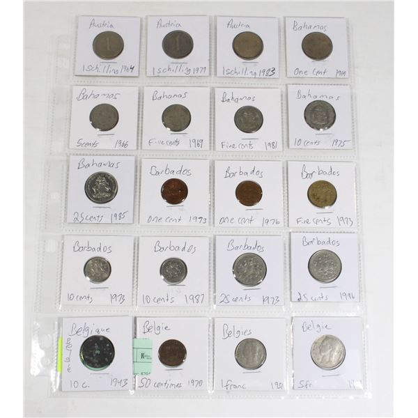 20 COINS 5 COUNTRIES