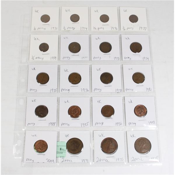 20 COINS ALL UNITED KINGDOM  PAGE 1 OF 3 NO DOUBLE