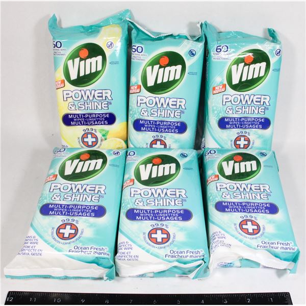 LOT OF 6 VIM DISINFECTANT WIPES