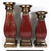 Image 1 : LOT OF THREE CERAMIC CANDLE HOLDERS