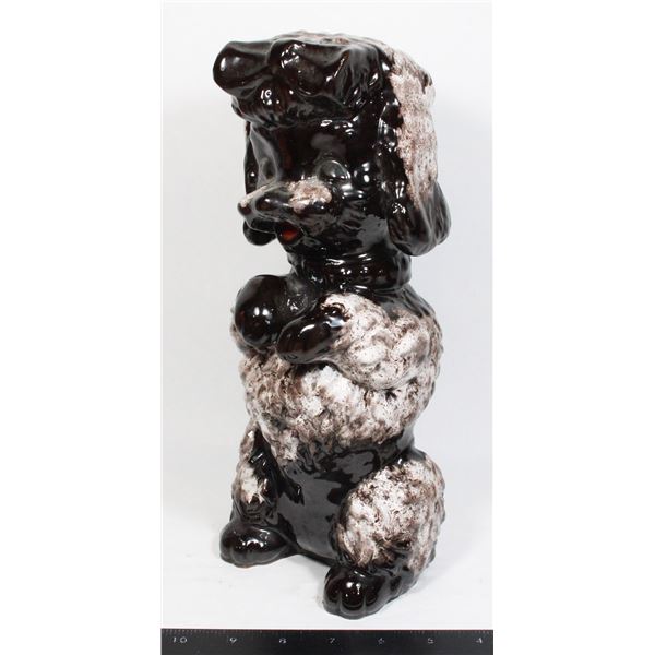 CERAMIC POODLE DOG SCULPTURE