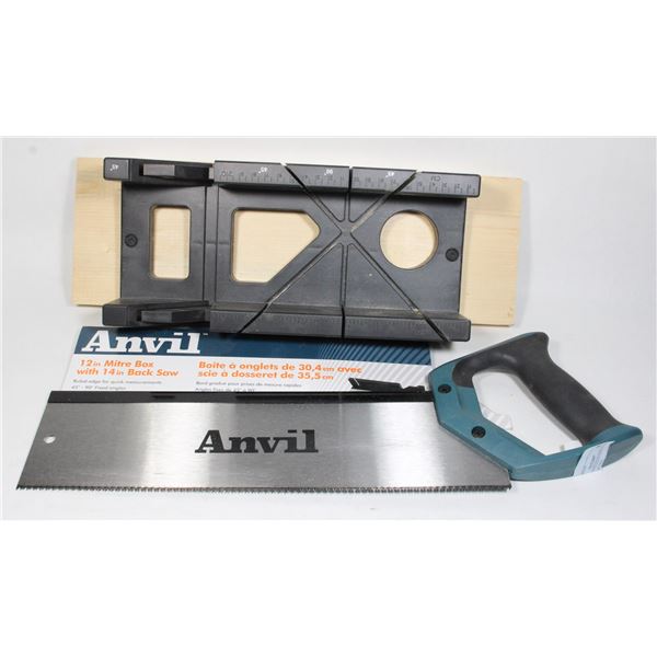 ANVIL BRAND HAND SAW WITH 12 INCH MITRE BOX
