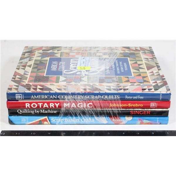 LOT OF 3 QUILTING BOOKS INCLUDING ROTARY MAGIC