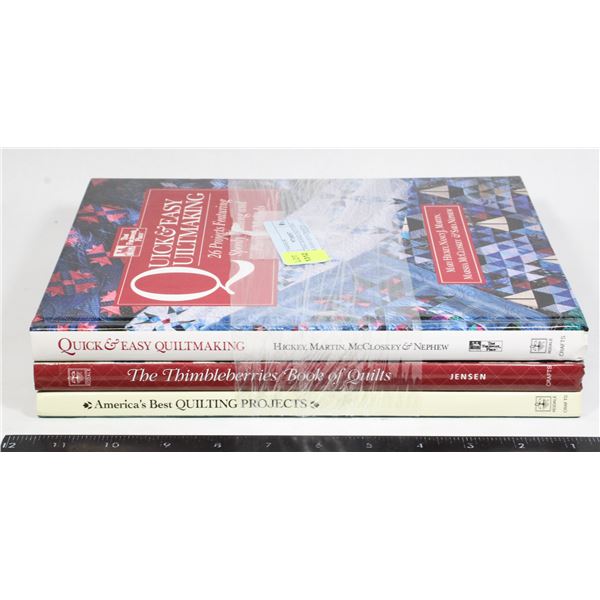 3 QUILTING BOOKS INCLUDING QUICK EASY QUILTMAKING