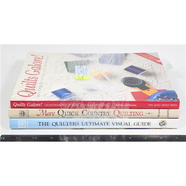 LOT OF 3 QUILTING BOOKS INCLUDING QUILTS GALORE