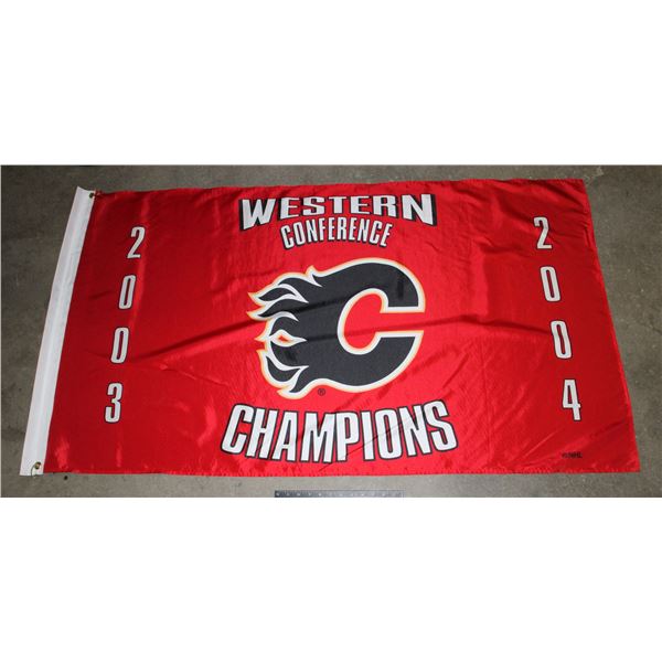 LARGE CALGARY FLAMES (2004 WESTERN FINAL) FLAG