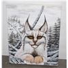 Image 1 : ORIGINAL PAINTED LINX WALL ART BY ANGIE ROBERTS SI