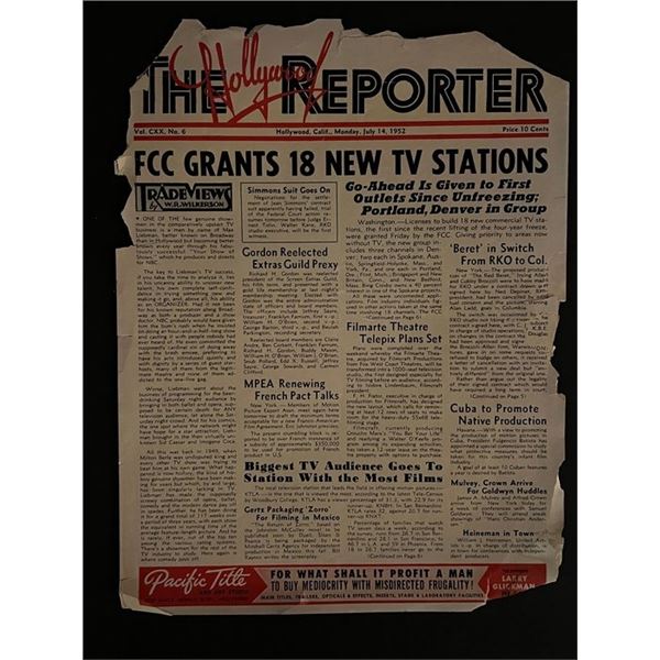 July 1952 The Hollywood Reporter Newspaper