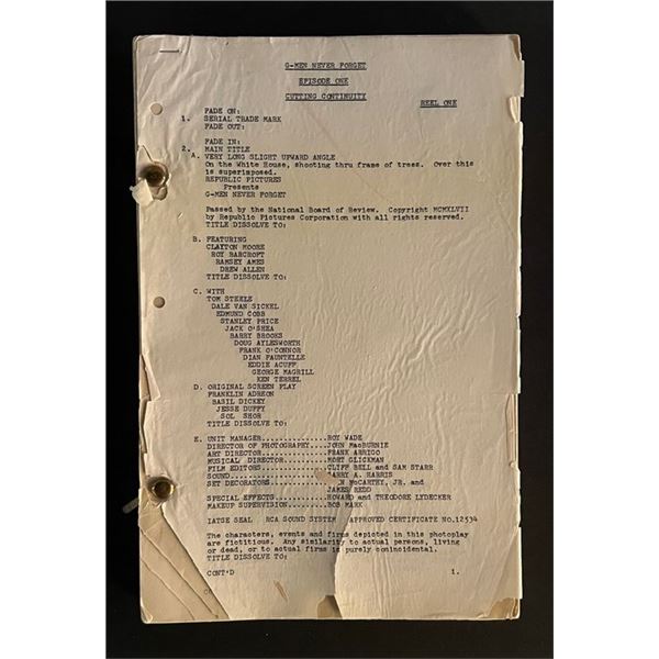 1948 G Men Never Forget Script