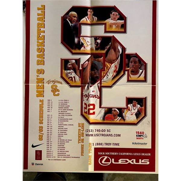 USC Trojans Mens Basketball 2002-2003 Schedule Poster