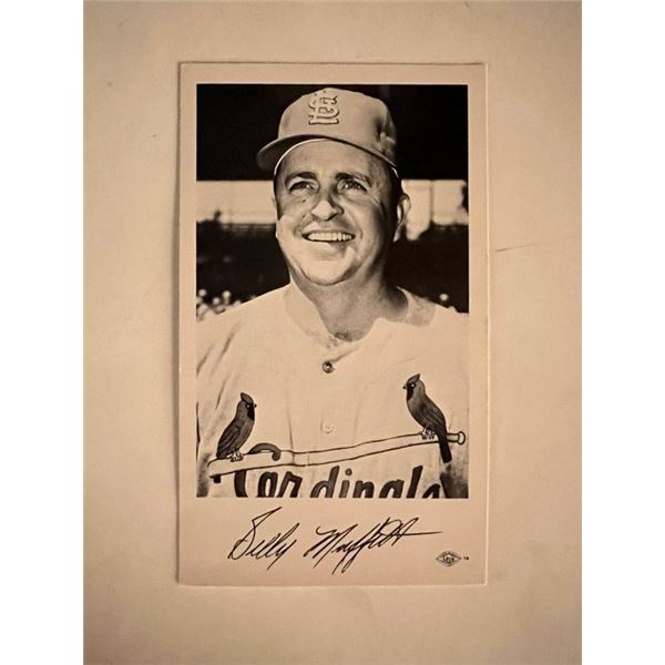 Billy Muffett facsimile signed photo. 3x5 inches