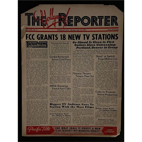 July 1952 The Hollywood Reporter Newspaper