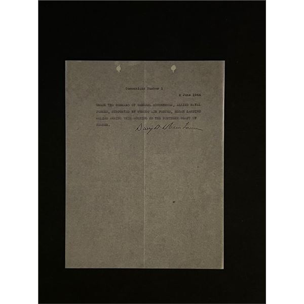 1944 Reprint Letter Signed by Dwight D Eisenhower