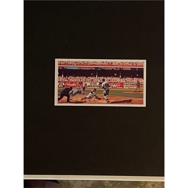 MLB Jackie Robinson Amazing Ebbets Steal Lithograph Reprint on Card