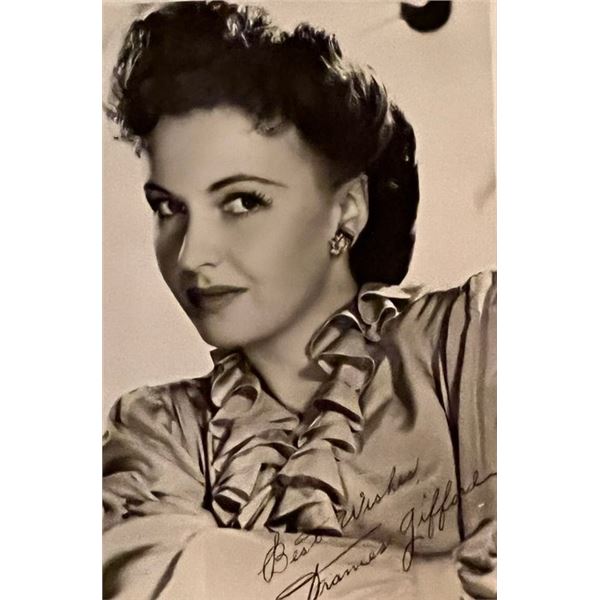 Frances Gifford facsimile signed photo. 3x5 inches