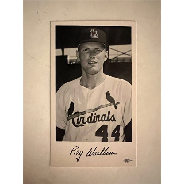 Ray Washburn facsimile signed photo. 3x5 inches