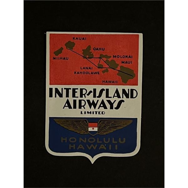 Vintage Inter Island Airways Honolulu Hawaii Sticker