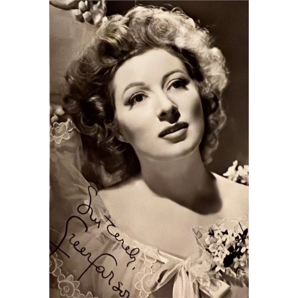 Greer Garson facsimile signed photo. 3x5 inches