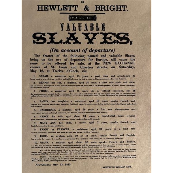 Hewlett & Bright replica receipt. 9x11 inches