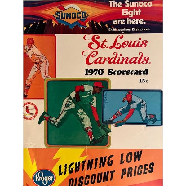 St Louis Cardinals 1970 scorecard. 8x11 inches