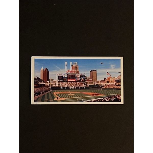 MLB Cleveland Indians First Jacobs Pitch Lithograph Reprint on Card