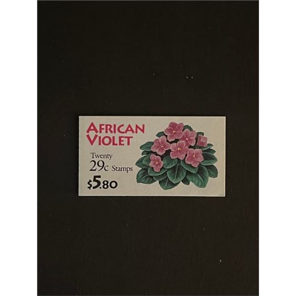 29 Cent 1992 African Violet US Stamp book of 20