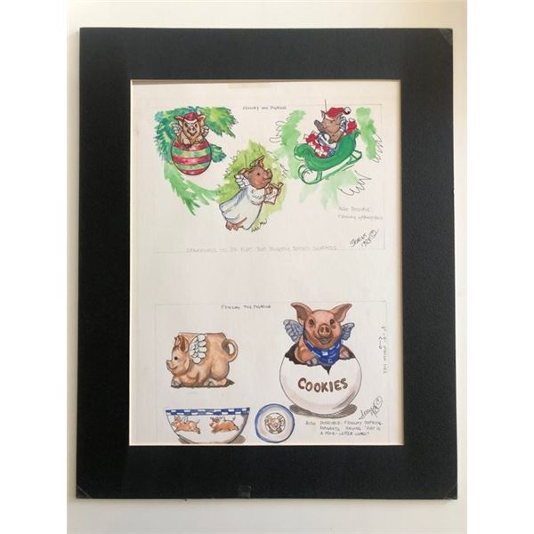 Fenway the Pigasus Original Hand Drawn Art - 1983