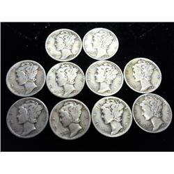 10 Assorted Mercury Dimes