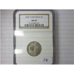 2005-P SMS Bison Nickel NGC MS69