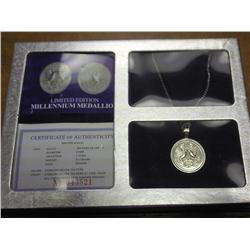 Silver Millennium Medallion On Chain (In Box)