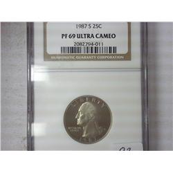 1987-S Washington Quarter NGC PF69 Ultra Cameo