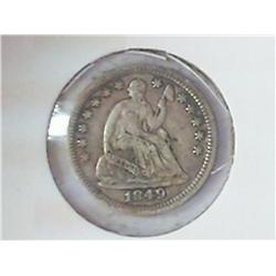1849 Seated Liberty Half Dime (EF)