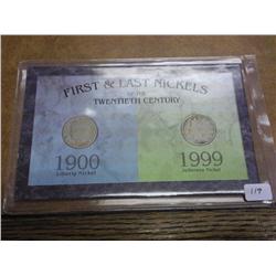 1st And Last Nickels Of The 20th Century, As Shown