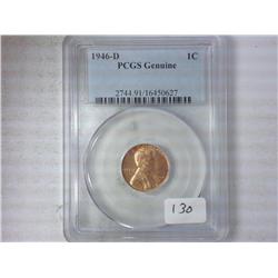 1946-D Lincoln Cent Red UNC PCGS Genuine