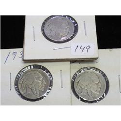 1934-36 Buffalo Nickels (3 Coins)