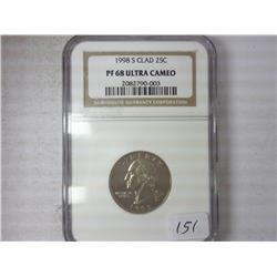 1998-S Washington Quarter NGC PF68 Ultra Cameo