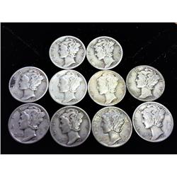 10 Assorted Mercury Dimes