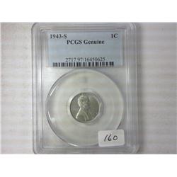 1943-S Lincoln Steel Cent PCGS Genuine