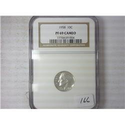 1958 Roosevelt Silver Dime NGC PF69 Cameo