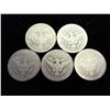 Image 2 : 5 Assorted Barber Quarters