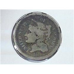 1868 Three Cent (Nickel)