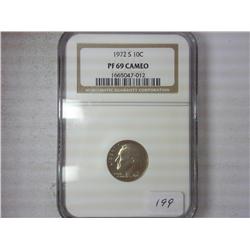 1972-S Roosevelt Dime NGC PF69 Cameo