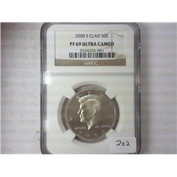 2008-S Kennedy Half Dollar NGC PF69 Ultra Cameo