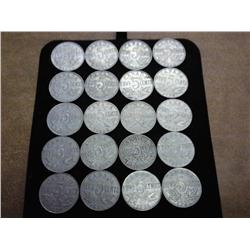 20 Assorted Canadian 5 Cents (1922-36)