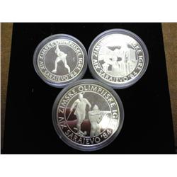 1984 Yugoslavia 100, 250 & 500 Dinara Silver Proof