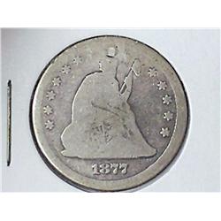 1877 Seated Liberty Quarter (Holed & Plugged)