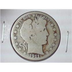 1911-S Barber Half Dollar