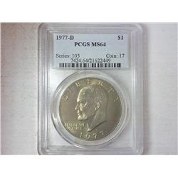 1977-D Ike Dollar PCGS MS64